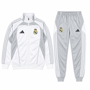 White & Light Grey Real Madrid Two-Piece Tracksuit Set JR01