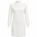 Women’s White High-Neck Longline Knit Tunic NS106