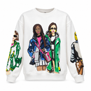 Women’s White Fashion Illustration Sweatshirt NS59