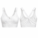 Women’s White Front-Zip Cross-Back Sports Bra 5150