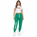 Women’s White Cutout Crop Top & Green Joggers – 2-Piece Set 91297