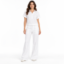 White Collared Top & Wide-Leg Trouser Set NS114