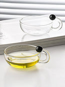 Wide Mouth Glass Mug with Black Accents - TUZZUT Qatar Online Shopping