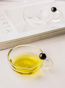 Wide Mouth Glass Mug with Black Accents - TUZZUT Qatar Online Shopping