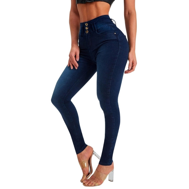 Womens Casual Skinny Jeans High Waisted Button Fly Pencil Pants Butt Liftting Ankle Length Denim Trousers with Pockets S4622795 - Tuzzut.com Qatar Online Shopping