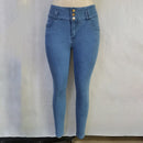 Womens Casual Skinny Jeans High Waisted Button Fly Pencil Pants Butt Liftting Ankle Length Denim Trousers with Pockets S4622795 - Tuzzut.com Qatar Online Shopping