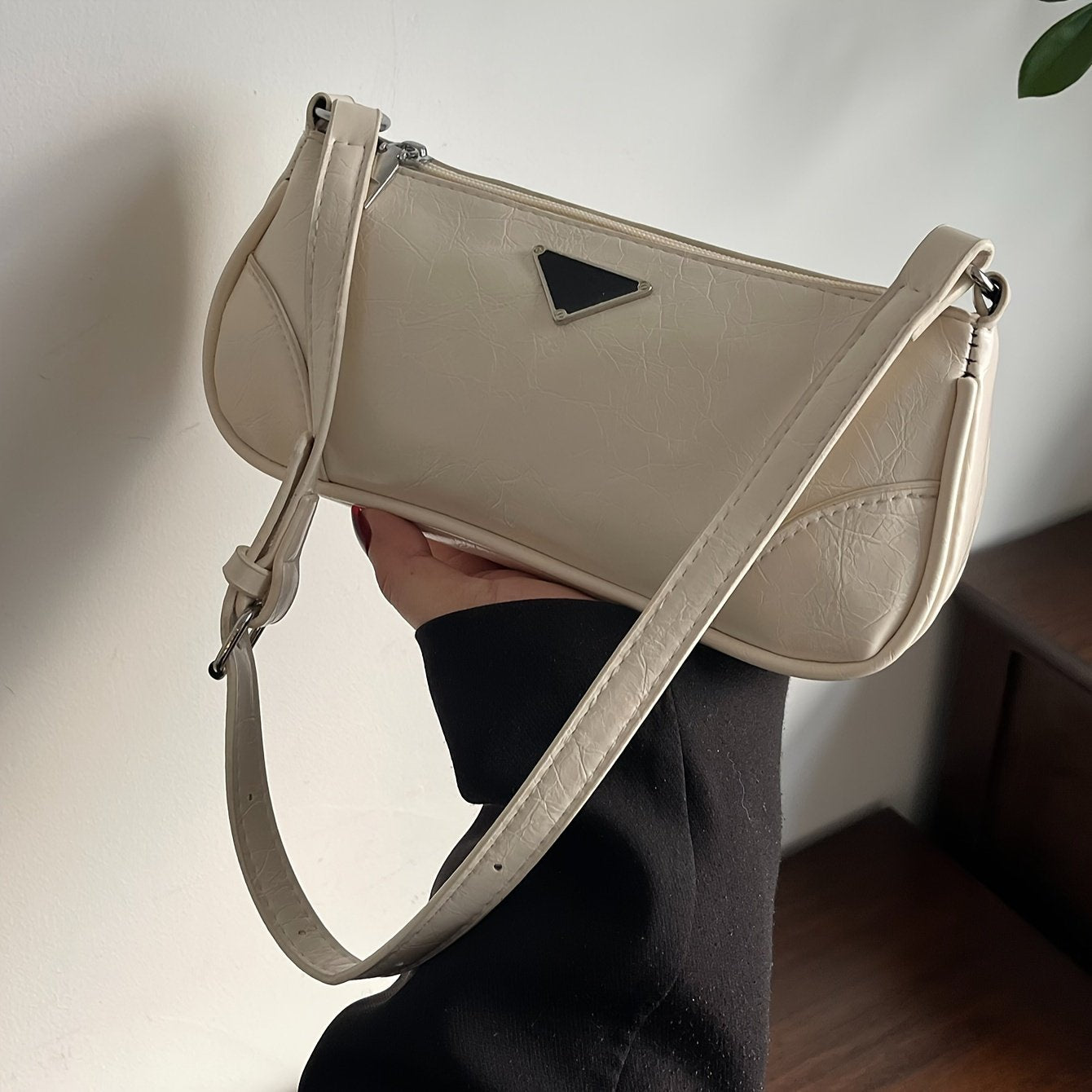 Solid Color Shoulder Bag Vegan Leather Bag 521765 Solid Color Shoulder Bag Vegan Leather Bag 521765