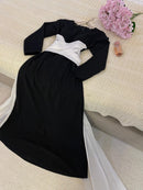 Black and White Elegant Dress 153662 - TUZZUT Qatar Online Shopping