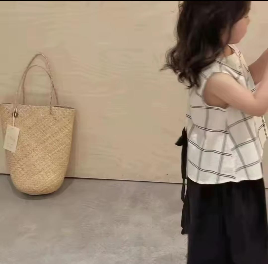 Kid's Plaid Top and Wide Leg Pants Set SK23945 Kid's Plaid Top and Wide Leg Pants Set SK23945