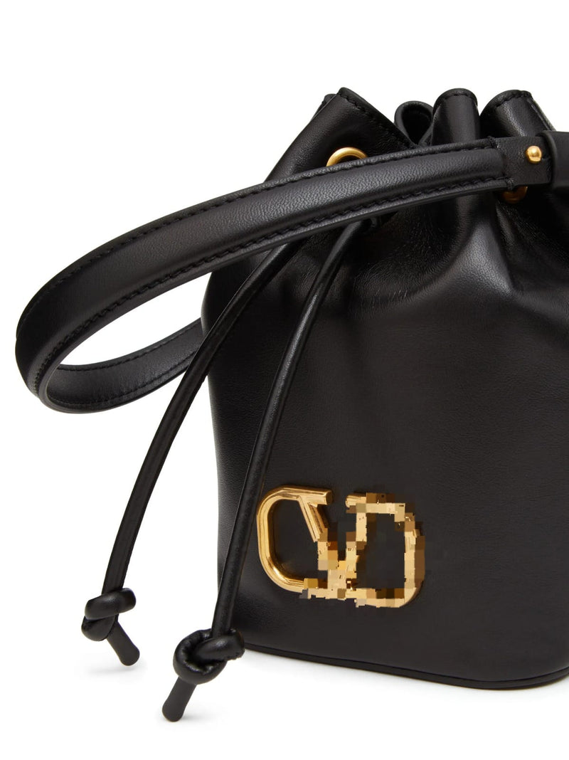 Luxury Mini Signature Black Bucket Bag V235 - TUZZUT Qatar Online Shopping