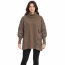 Women’s Taupe Brown Turtleneck Quilted Winter Tunic RS76540 -L