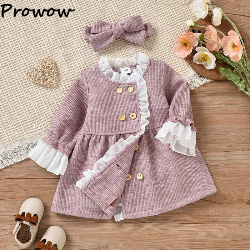 Toddler Baby Girls Dress Long Sleeve Ruffles Princess Dress Kids 12-18 Months 20199925 - Tuzzut.com Qatar Online Shopping