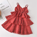 Children Girls Polka Dot Little Love Suspender Dress    X565866 - TUZZUT Qatar Online Shopping