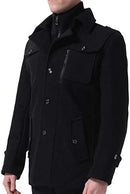 Mens Wool Coats Winter Tweed Trench Coat Casual Peacoats Regular Fit Outerwear Jacket   133328 - TUZZUT Qatar Online Shopping