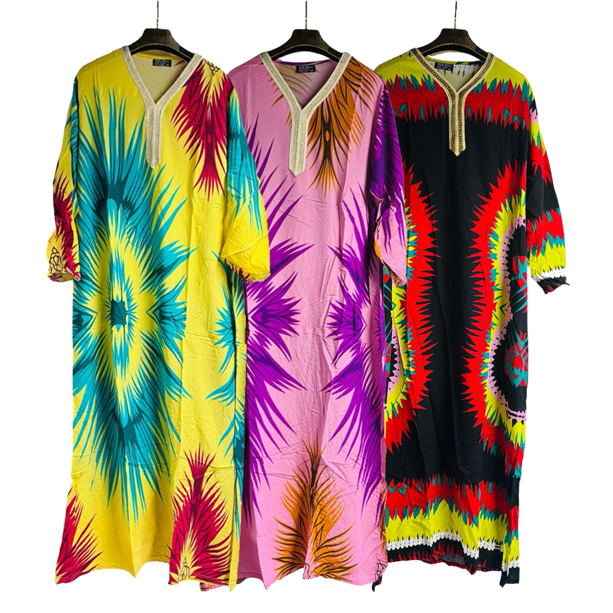 Women Dress Coloured 3 Pcs Jalabiya Set J2K25 Women Dress Coloured 3 Pcs Jalabiya Set J2K25