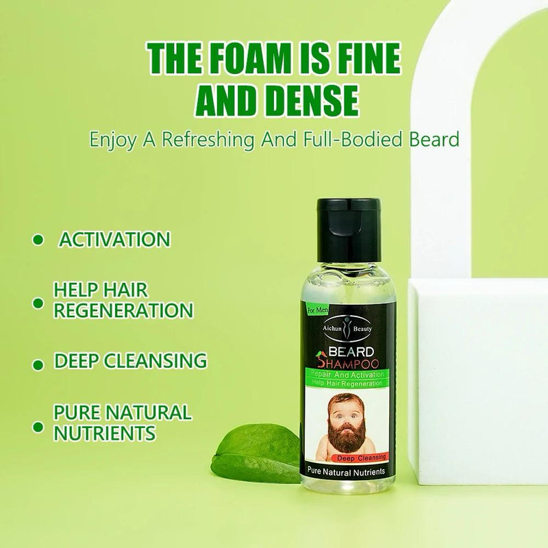 Aichun Beauty Black Beard Grow Oil Set Promotes Growth & Repair Damaged Beard Clean Moisturizing Beard Care Kit for Men