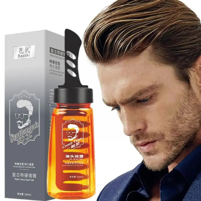 260ml Men's Hair Wax Gel With Comb Long Lasting Oil Wax - Tuzzut.com Qatar Online Shopping