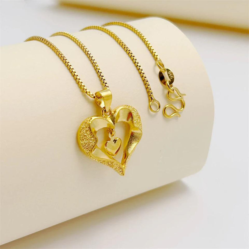 Women's Necklaces Plated Heart Pendant Necklace Chain Model-21