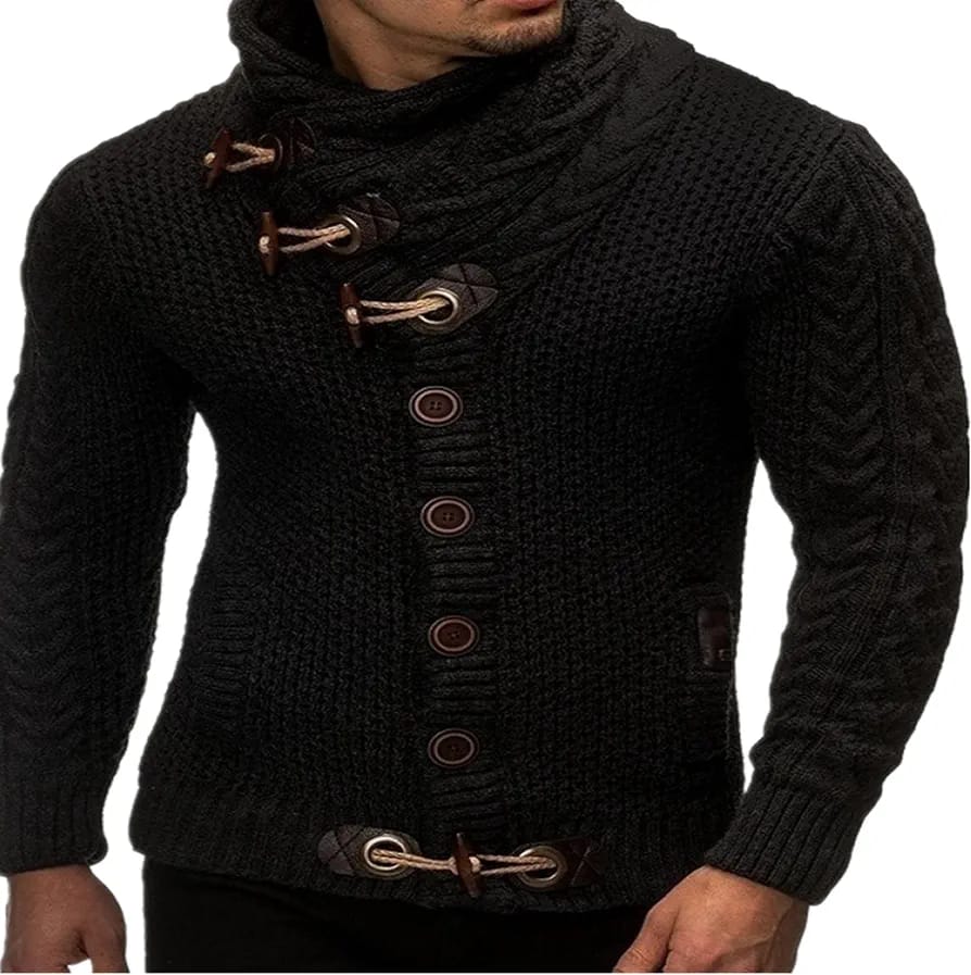 Autumn Casual Vintage Button Sweaters Men Turtleneck Knitted Cardigans S4781329 Autumn Casual Vintage Button Sweaters Men Turtleneck Knitted Cardigans S4781329