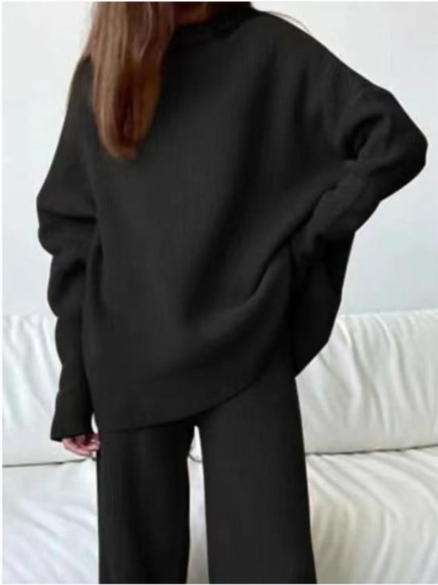 2 Pcs Women's Long Sleeve Solid Color Pants Set - Size M - 472726