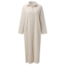 WOMEN‘S LONG  Sleeve Button blouse maxi dress   S4421505 - TUZZUT Qatar Online Shopping