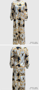 Women's Long Sleeve Slim Fit Print Dress   524374 - TUZZUT Qatar Online Shopping