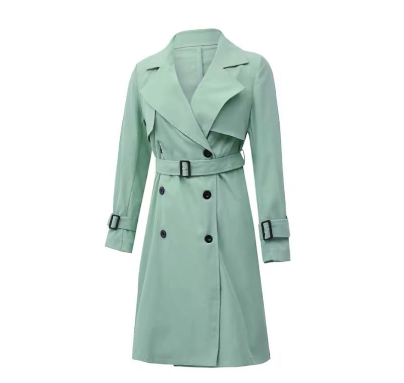 Women Fashion Long Trench Coats Windbreaker Outerwear