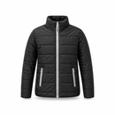 Size-M Men's Black Quilted Puffer Winter Jacket with High Collar & Zipper Pockets MF1944