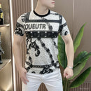 Men's Printed Letters Breathable Fashion High Quality All-Match Short Sleeve   S56702 - TUZZUT Qatar Online Shopping