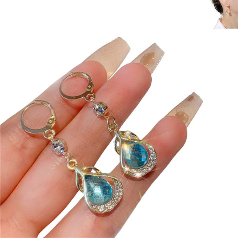 Fashion Personality Opal Dangle Earrings Women's Trendy Temperament Water Drop Earring Wedding Jewelry Birthday Gifts B-279456 - TUZZUT Qatar Online Shopping