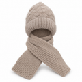 Knitted Hat with Attached Scarf