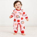 Baby Fruit Print Long Sleeve Romper – Light Pink & Red