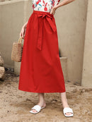 ZANZEA Solid TiE Front Skirt S3640727 - Tuzzut.com Qatar Online Shopping