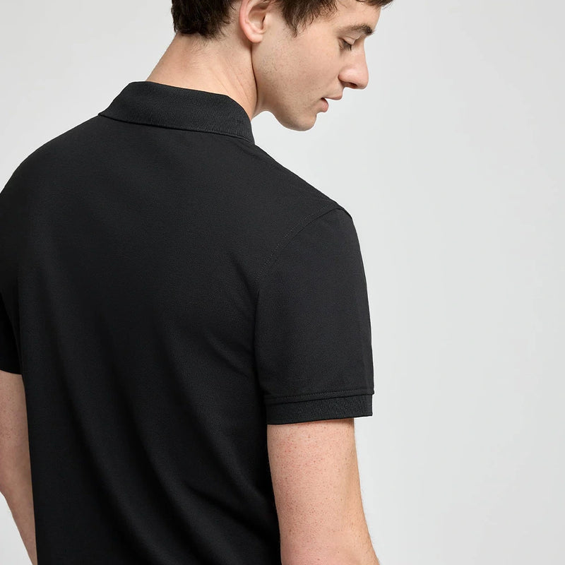Men’s Solid Polo T-Shirt Black 8029 - TUZZUT Qatar Online Shopping