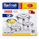 Maxfresh Solitaire Stainless Steel Hotpot 3 Pieces Set – 1.5L / 2.5L / 3.5L