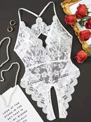 Transparent Floral Lace Women Bodysuits Sexy Fashion X4859290 - TUZZUT Qatar Online Shopping