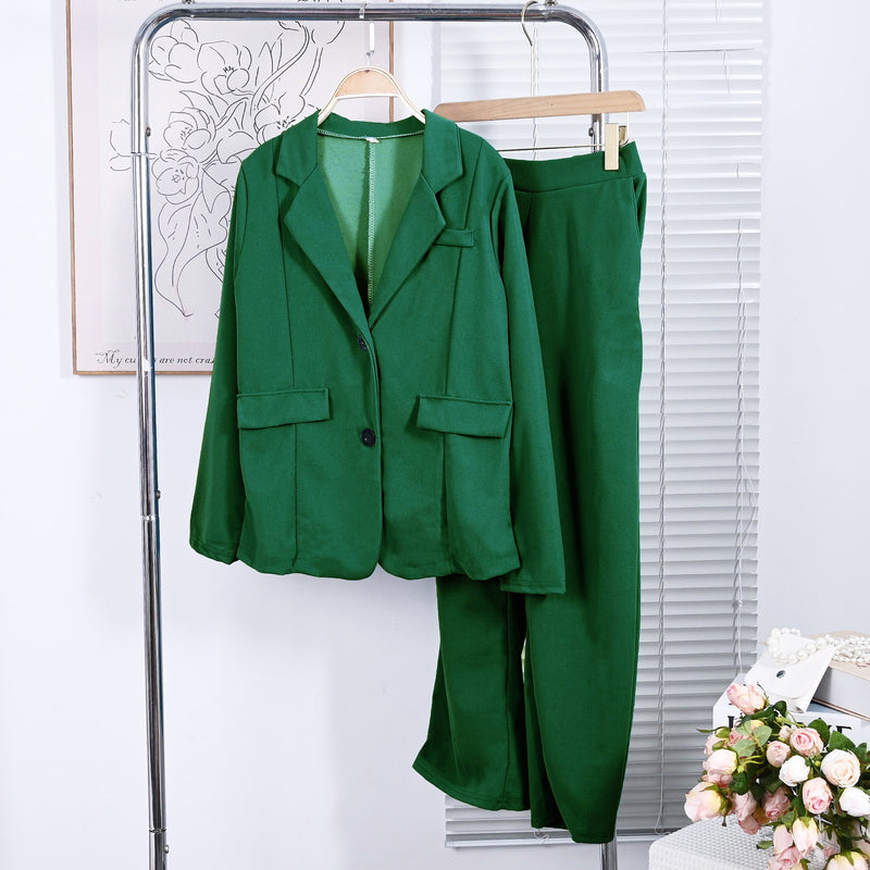 2 Pcs Women's Long Sleeve Solid Color Blazer Set - Size S - 471528