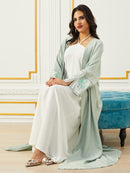 Women's Long Sleeve Floral Appliques/Patches/Velcro Abaya 471368 -  S - TUZZUT Qatar Online Shopping