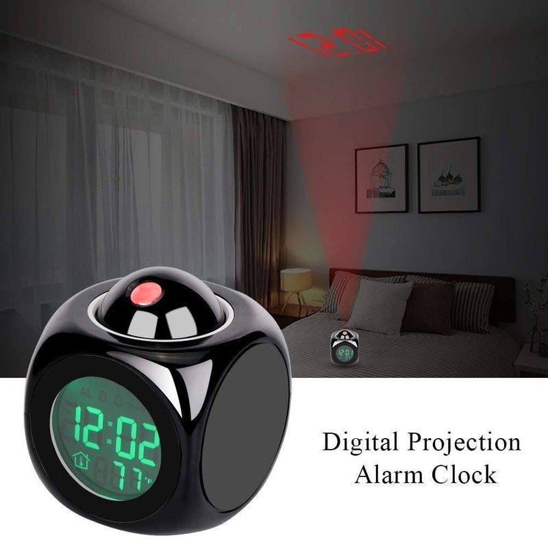 Projector Alarm Clock Multi-Function Digital Temperature Display Projection Clock 12/24 Hour Switched Home Decor S4929410 - Tuzzut.com Qatar Online Shopping