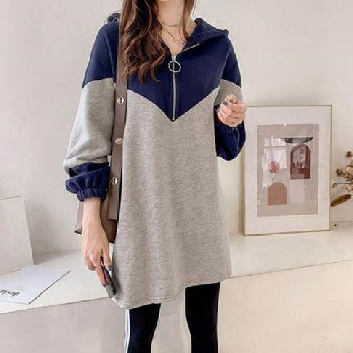 Women's Long Sleeve Colorblock/ Stitching Color Hoody XL 449870