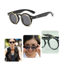 Designer Round Steam Punk Metal Flip Sunglasses S4977 - TUZZUT Qatar Online Shopping