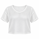 Women’s White Mesh Short-Sleeve Top SDR4063 - M