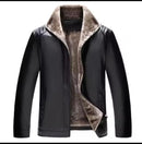 Men's leather plus velvet thick fur smart jacket K58741258 - TUZZUT Qatar Online Shopping