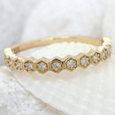 Gold Stacking Ring Dainty Diamond DN00210 - TUZZUT Qatar Online Shopping