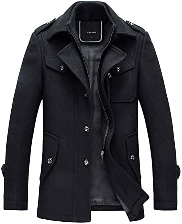 Mens Wool Coats Winter Tweed Trench Coat Casual Peacoats Regular Fit Outerwear Jacket 133328 Mens Wool Coats Winter Tweed Trench Coat Casual Peacoats Regular Fit Outerwear Jacket 133328
