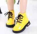New Winter Children Shoes PU Leather Waterproof Plush Boots Kids 29 - Tuzzut.com Qatar Online Shopping