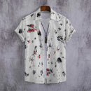 Men's Fashion White Collar Printed Shirt X1597175 - Tuzzut.com Qatar Online Shopping