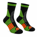 Men Black Sports Crew Socks with Lime & Orange Details JCB3006 - L