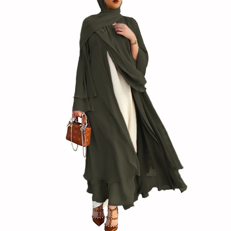 Women's Long Sleeve Solid Color Abaya M 440830