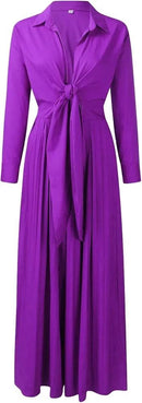 Women's Jumpsuit High Waist Long Sleeve Green Deep V Neck Luxury French Long Large Small Dress   B38401 - TUZZUT Qatar Online Shopping